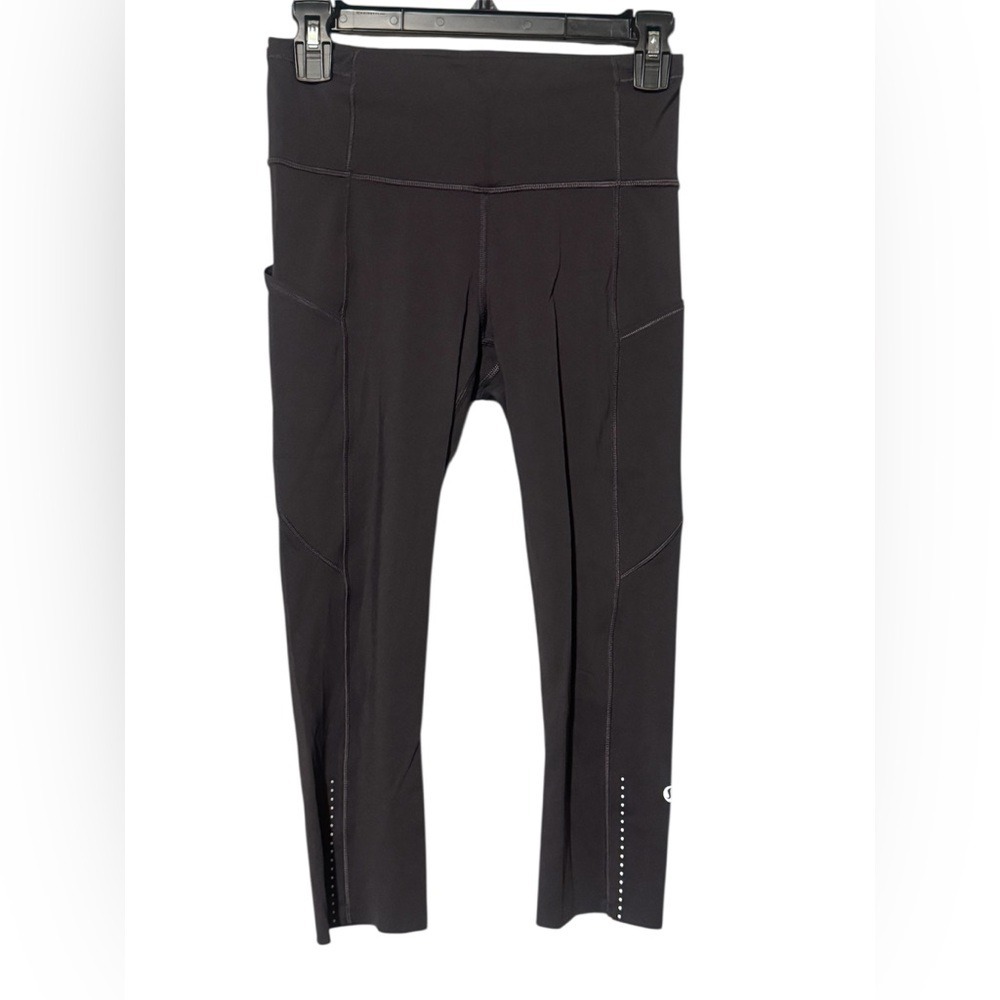 Lululemon Fast and Free Gray High-Rise Crop 19" 7 pocket Leggings Size 6 - Picture 3 of 7